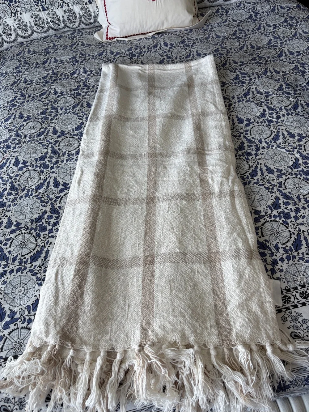 Quiet Luxury heavy Cozy Neutral Striped woven Throw fall